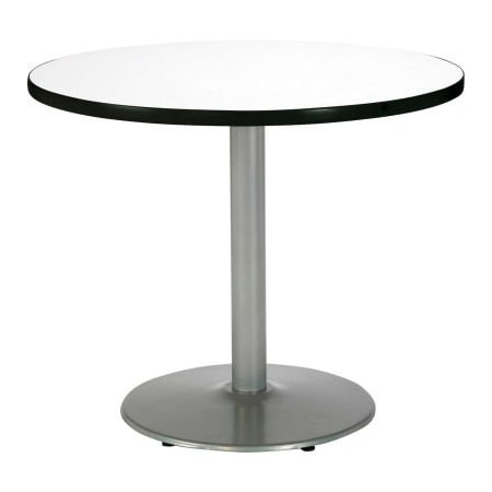 Kfi 36" Round Restaurant Table, White T36RD-B1922-SL-CL